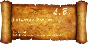Leimeter Borisz névjegykártya